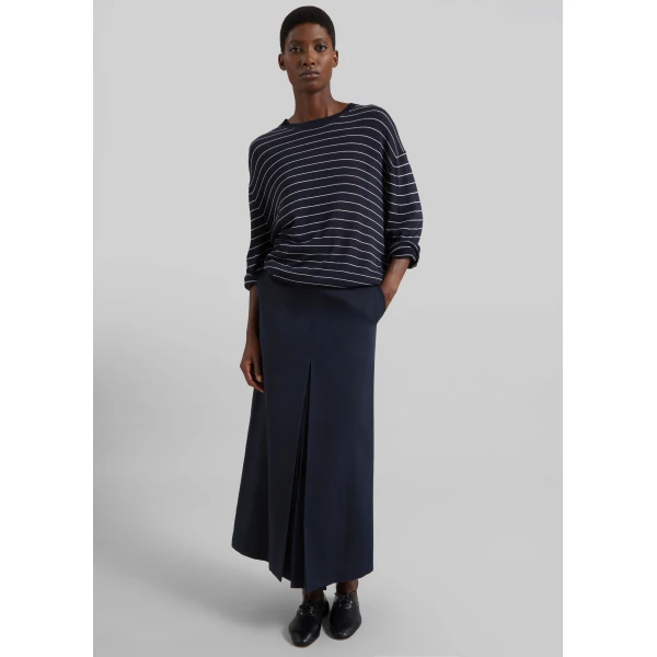 The Frankie Shop Lisle Front Slit Pencil Skirt – Navy, view 5