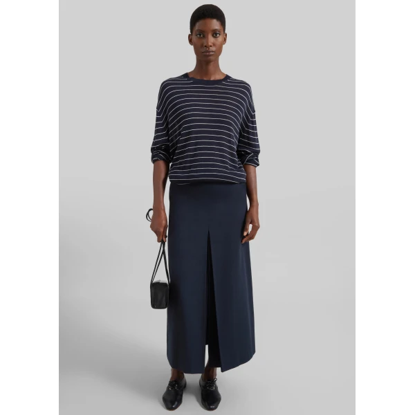 The Frankie Shop Lisle Front Slit Pencil Skirt – Navy, view 6