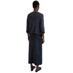 The Frankie Shop Lisle Front Slit Pencil Skirt - Navy - Oversized Minimalist Skirts in Blue - Shop at Coveti