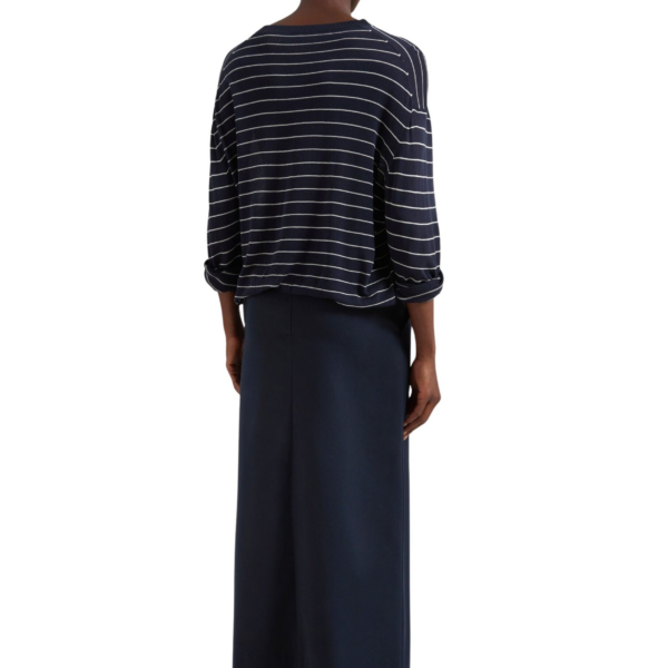 The Frankie Shop Lisle Front Slit Pencil Skirt - Navy - Oversized Minimalist Skirts in Blue - Shop at Coveti