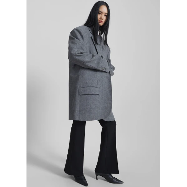 The Frankie Shop Lismore Wool Oversized Blazer – Grey, view 6