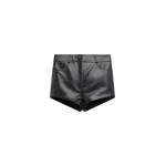 The Frankie Shop Loen Leather Hot Pants - Black - Oversized Minimalist Shorts in Black - Shop at Coveti