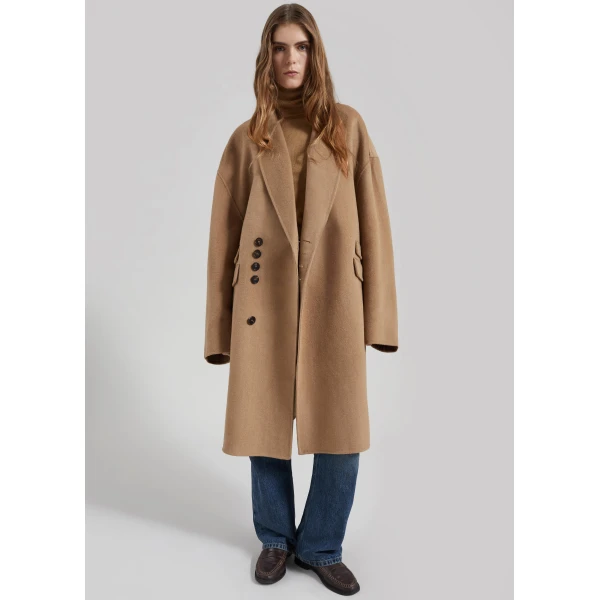 The Frankie Shop Lohit Wool Coat – Camel, view 2