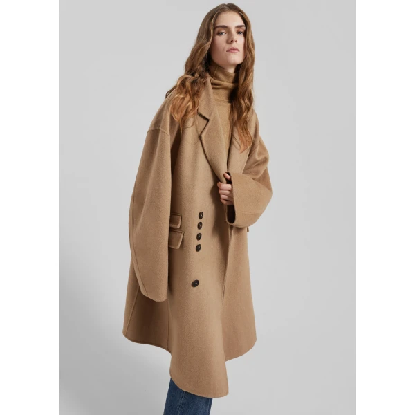 The Frankie Shop Lohit Wool Coat – Camel, view 3