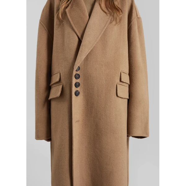 The Frankie Shop Lohit Wool Coat – Camel, view 4