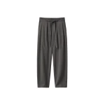 The Frankie Shop Loire Curved Pants - Charcoal Pinstripe - Oversized Minimalist Pants in Multicolour - Shop at Coveti
