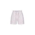 The Frankie Shop Lory Striped Cotton Shorts - Dark Red/Light Blue - Oversized Minimalist Shorts in Multicolour - Shop at Coveti