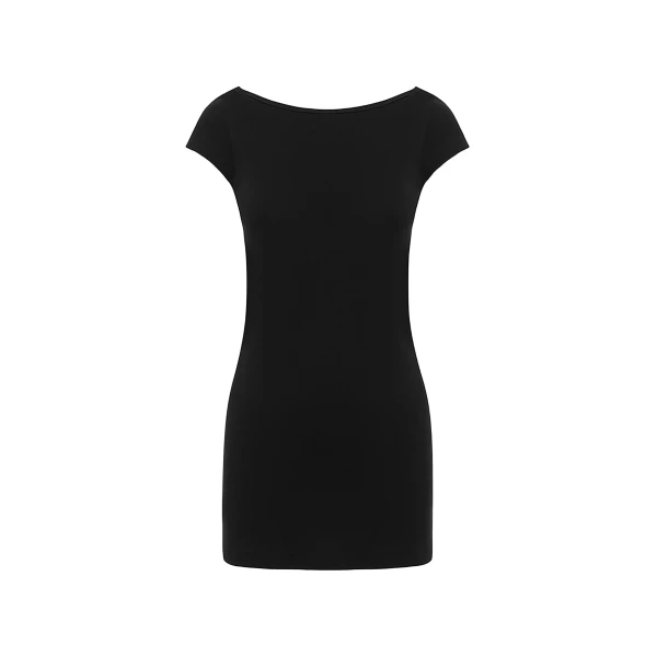 The Frankie Shop Low Back Mini Tee Dress - Black - Oversized Minimalist Dresses in Black - Shop at Coveti