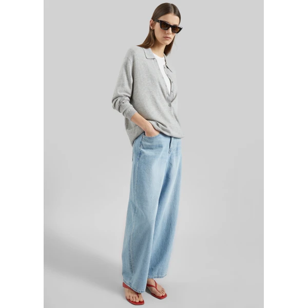 The Frankie Shop Lucena Barrel-Leg Jeans – Light Wash, view 2