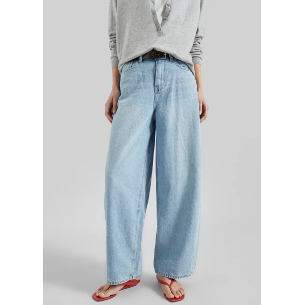 The Frankie Shop Lucena Barrel-Leg Jeans – Light Wash, view 3