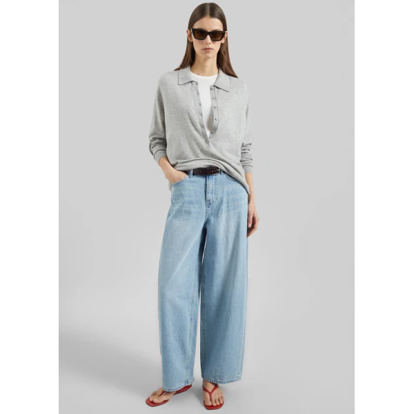 The Frankie Shop Lucena Barrel-Leg Jeans – Light Wash, view 4