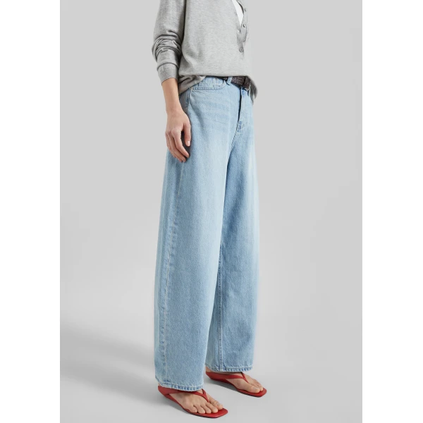The Frankie Shop Lucena Barrel-Leg Jeans – Light Wash, view 6