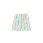 The Frankie Shop Lui Fluid Boxer Shorts - Beige Multi Stripe - Oversized Minimalist Shorts in Multicolour - Shop at Coveti
