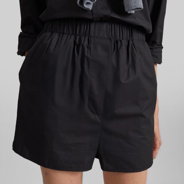 The Frankie Shop Lui Organic Cotton Boxer Short - Black - Oversized Minimalist Shorts in Black - Shop at Coveti