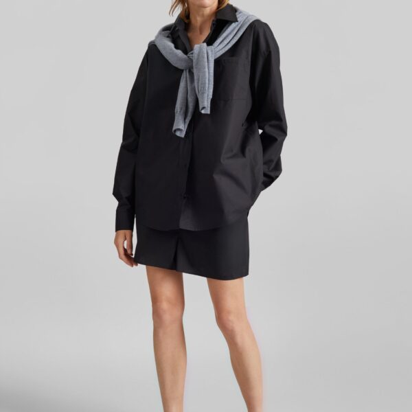 The Frankie Shop Lui Organic Cotton Boxer Short - Black - Oversized Minimalist Shorts in Black - Shop at Coveti