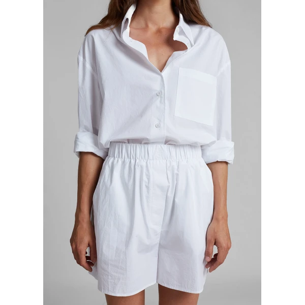 The Frankie Shop Lui Organic Cotton Boxer Short – White, view 3
