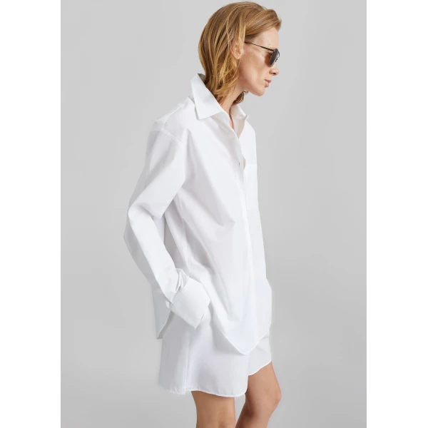 The Frankie Shop Lui Organic Cotton Boxer Short – White, view 4