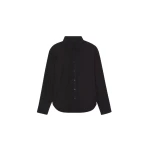 The Frankie Shop Lui Organic Cotton Shirt - Black - Oversized Minimalist Tops in Black - Shop at Coveti