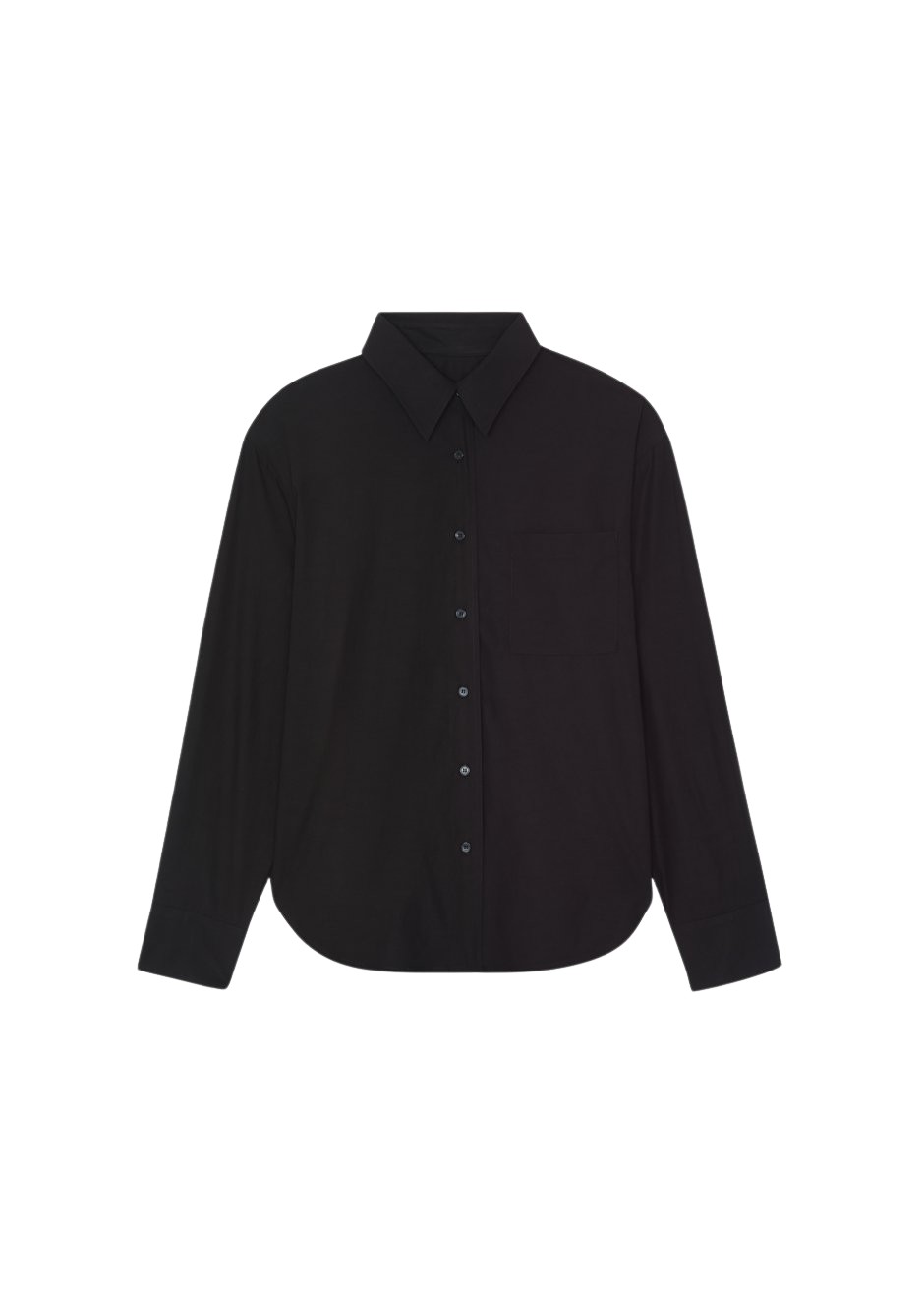 The Frankie Shop Lui Organic Cotton Shirt – Black