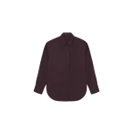 The Frankie Shop Lui Organic Cotton Shirt - Dark Plum - Oversized Minimalist Tops in Purple - Shop at Coveti