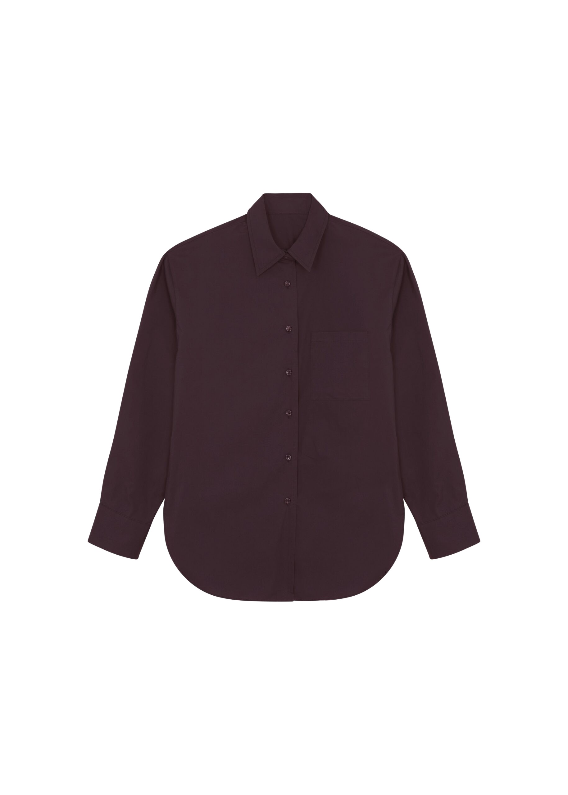 The Frankie Shop Lui Organic Cotton Shirt – Dark Plum