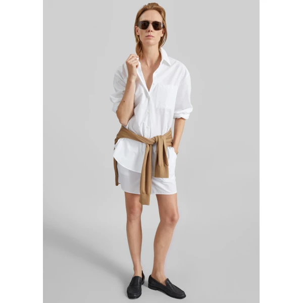 The Frankie Shop Lui Organic Cotton Shirt – White, view 3