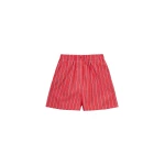 The Frankie Shop Lui Striped Cotton Boxer Shorts - Red/White Stripe - Oversized Minimalist Shorts in Multicolour - Shop at Coveti