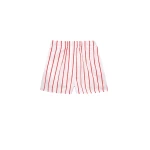 The Frankie Shop Lui Striped Cotton Boxer Shorts - White/Red Stripe - Oversized Minimalist Shorts in Multicolour - Shop at Coveti