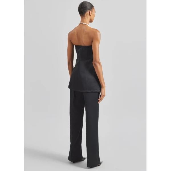 The Frankie Shop Luma Satin Bustier – Black Top, view 5