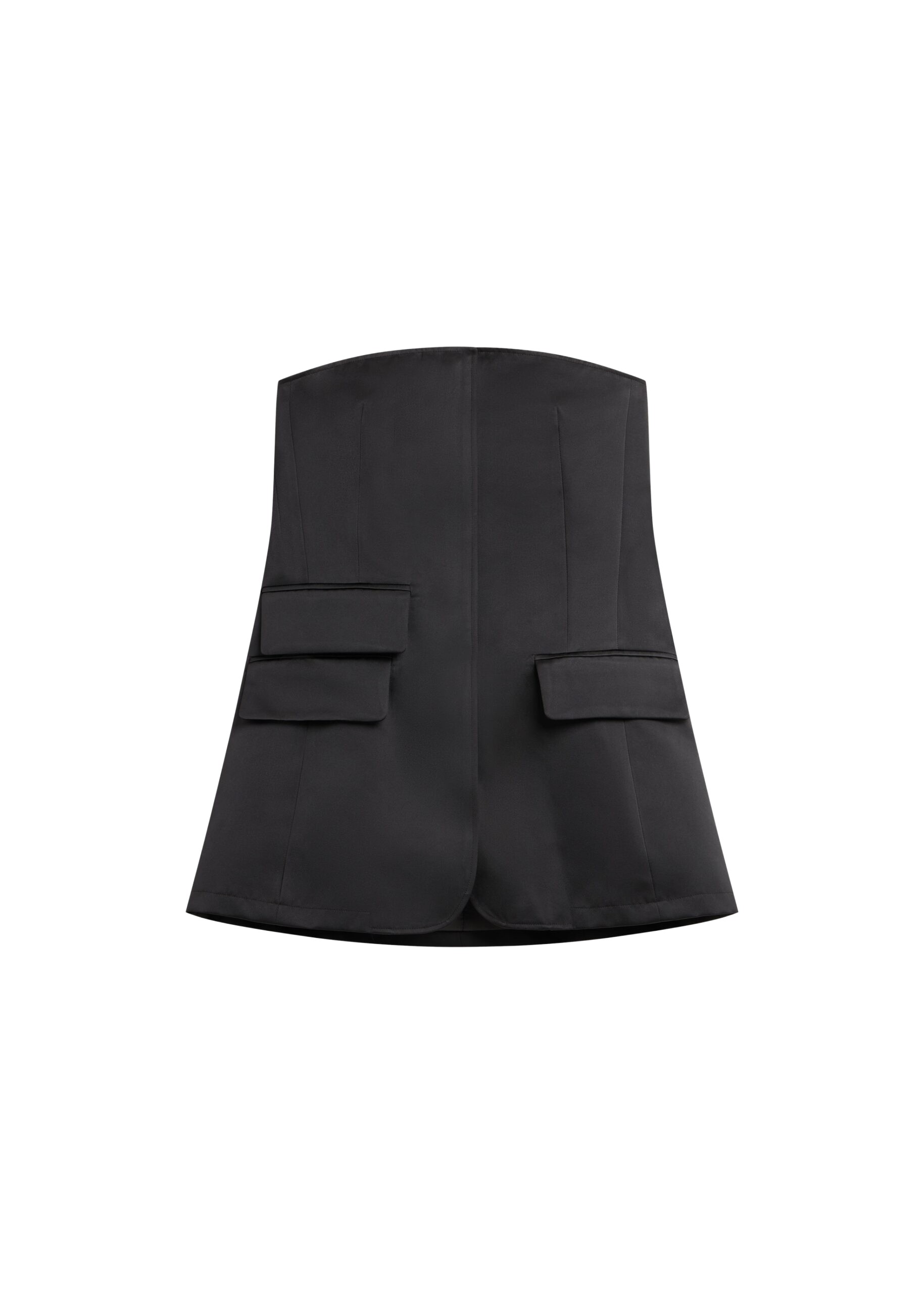 The Frankie Shop Luma Satin Bustier – Black Top