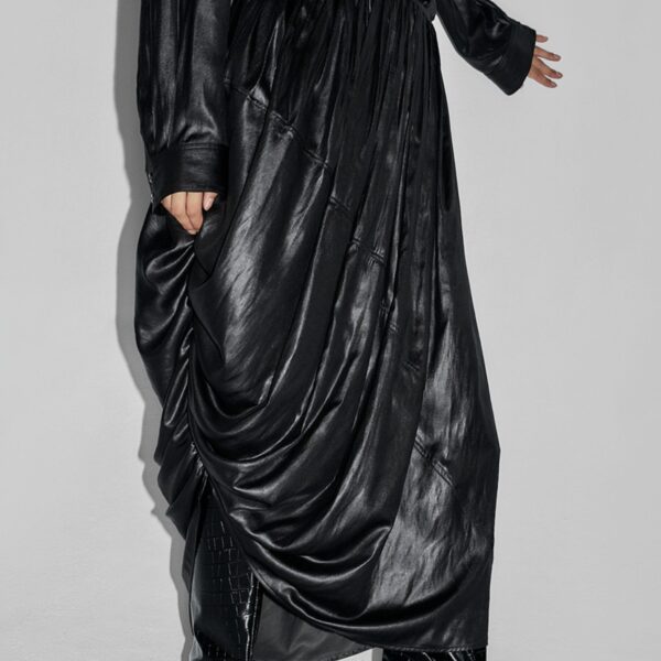 The Frankie Shop Mabillon Corded Draped Skirt - Black - Oversized Minimalist Skirts in Black - Shop at Coveti