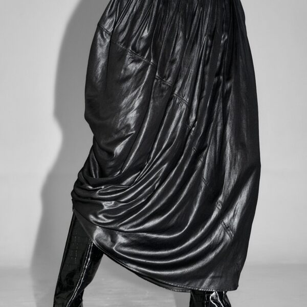 The Frankie Shop Mabillon Corded Draped Skirt - Black - Oversized Minimalist Skirts in Black - Shop at Coveti