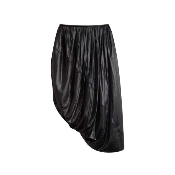 The Frankie Shop Mabillon Corded Draped Skirt - Black - Oversized Minimalist Skirts in Black - Shop at Coveti