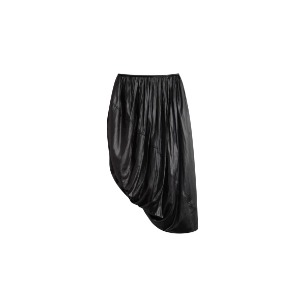 The Frankie Shop Mabillon Corded Draped Skirt - Black - Oversized Minimalist Skirts in Black - Shop at Coveti