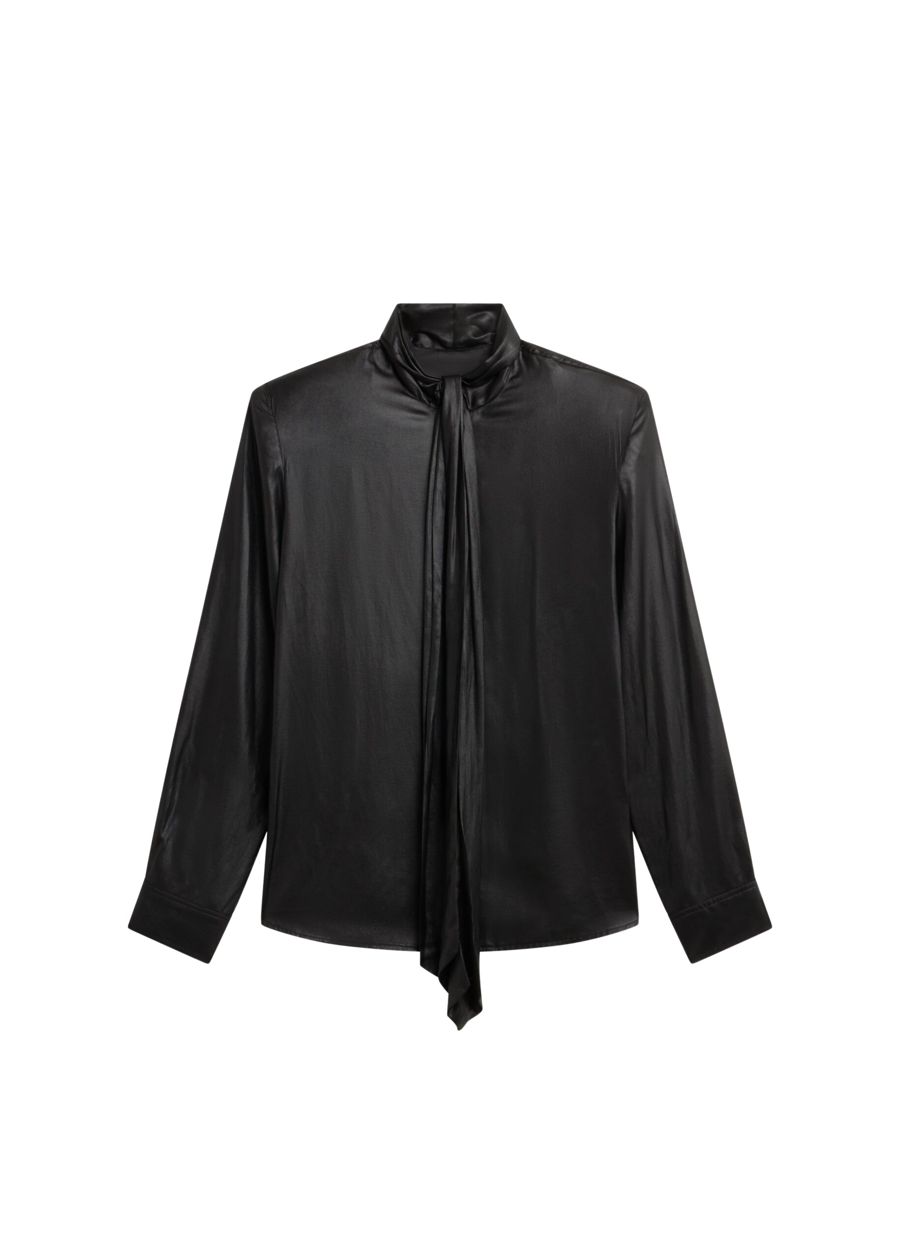 The Frankie Shop Mabillon Padded Lavalliere Blouse – Black
