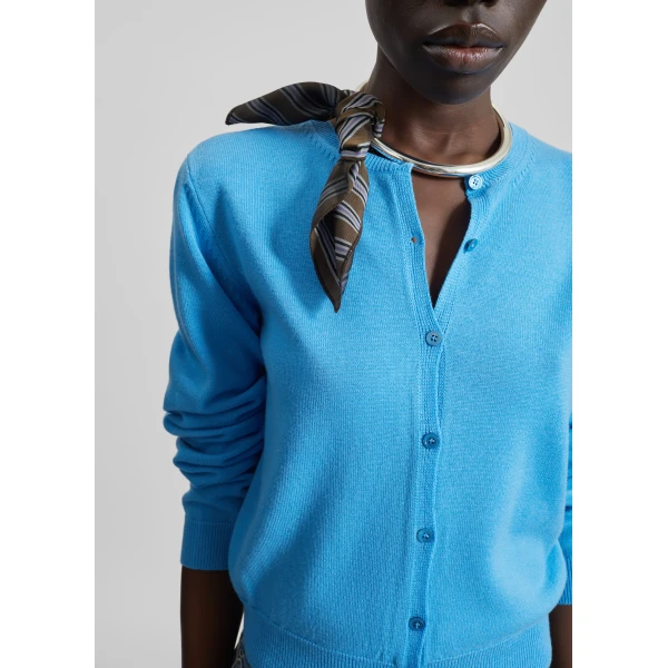 The Frankie Shop Mahim Superfine Wool Cardigan – Blue, view 3