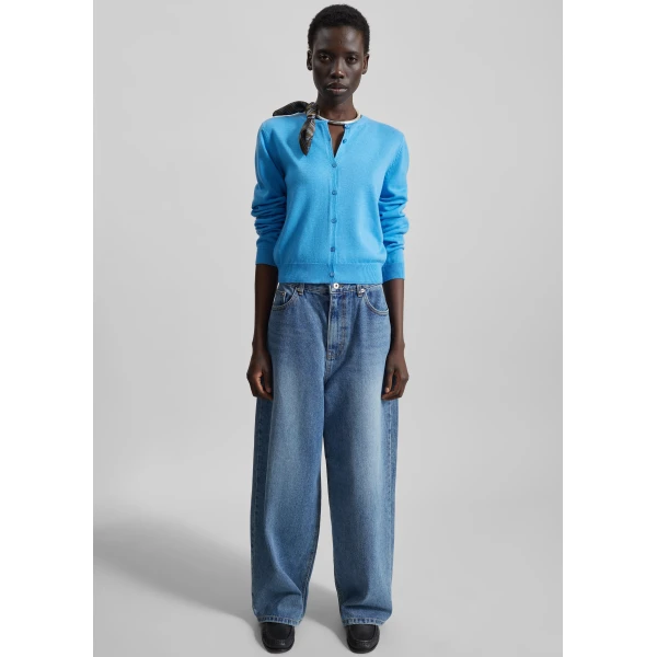 The Frankie Shop Mahim Superfine Wool Cardigan – Blue, view 5