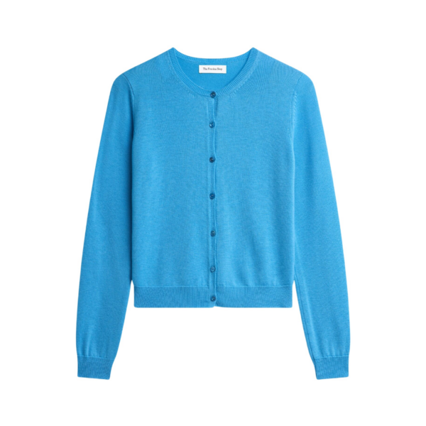 The Frankie Shop Mahim Superfine Wool Cardigan - Blue - Oversized Minimalist Knitwear in Blue - Shop at Coveti