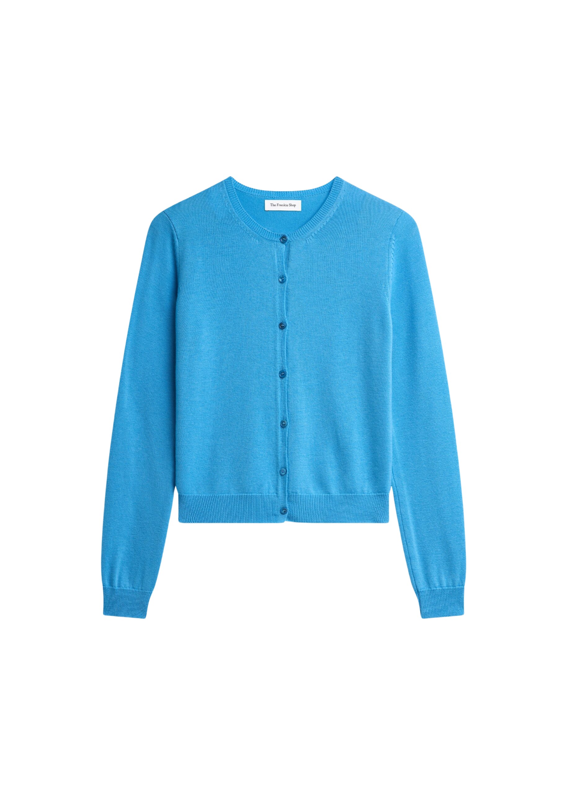 The Frankie Shop Mahim Superfine Wool Cardigan - Blue - Oversized Minimalist Knitwear in Blue - Shop at Coveti
