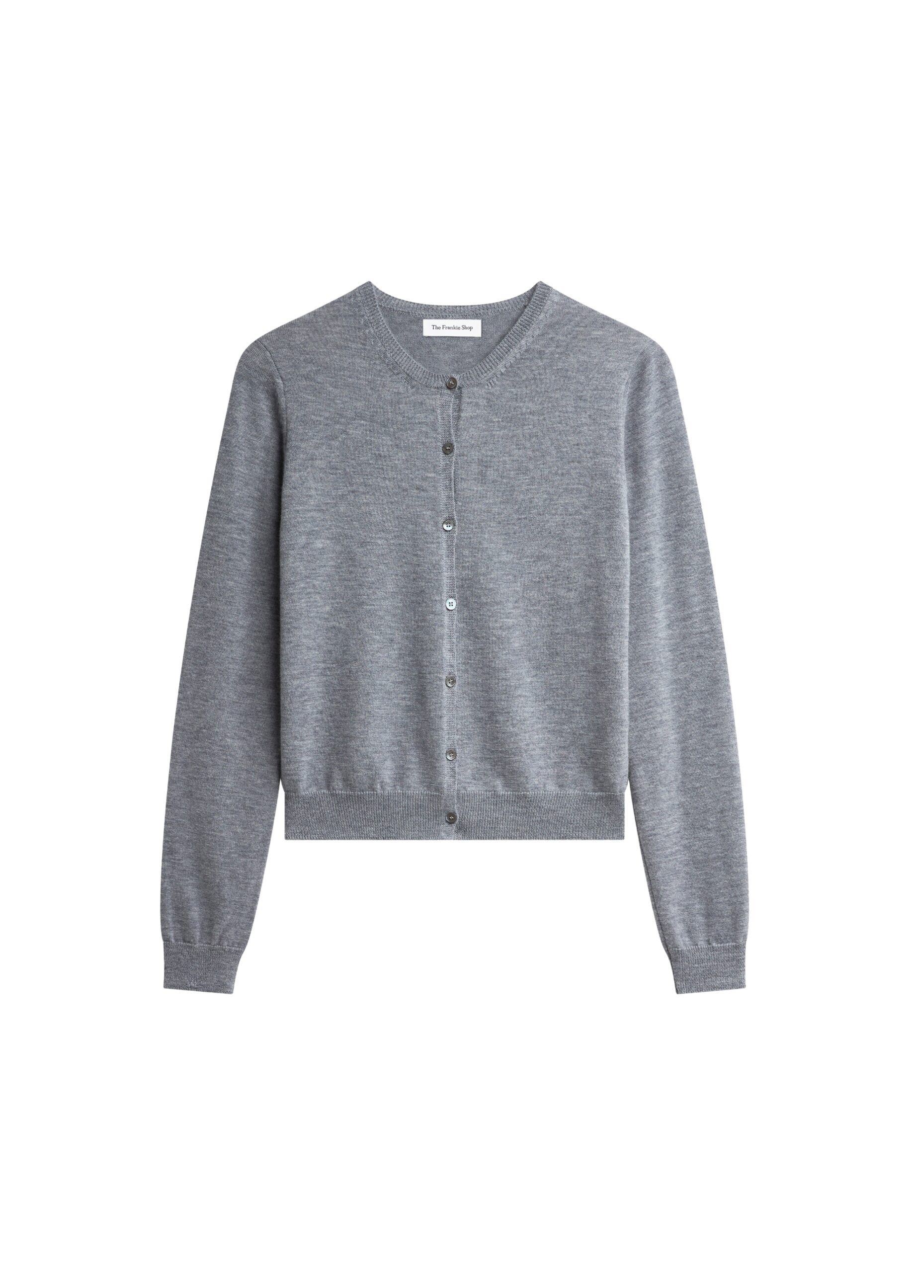 The Frankie Shop Mahim Superfine Wool Cardigan - Grey - Oversized Minimalist Knitwear in Grey - Shop at Coveti