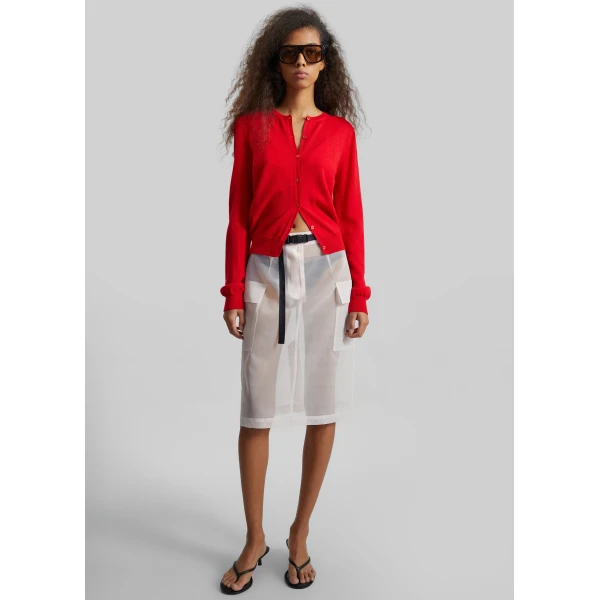 The Frankie Shop Mahim Superfine Wool Cardigan – Red, view 4