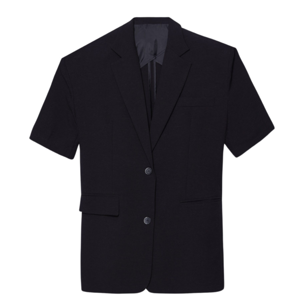 The Frankie Shop Maisie Short Sleeve Blazer - Black - Oversized Minimalist Jackets in Black - Shop at Coveti