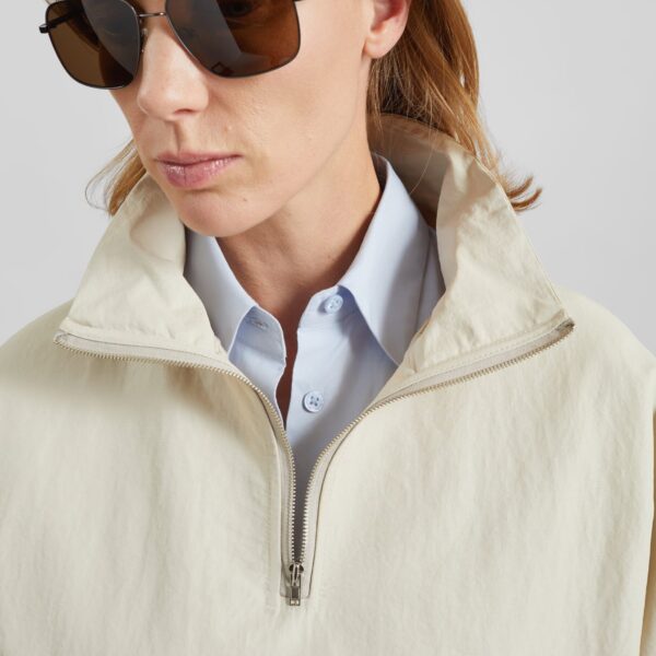 The Frankie Shop Majvik Windbreaker Anorak - Light Beige - Oversized Minimalist Jackets in Beige - Shop at Coveti