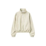 The Frankie Shop Majvik Windbreaker Anorak - Light Beige - Oversized Minimalist Jackets in Beige - Shop at Coveti