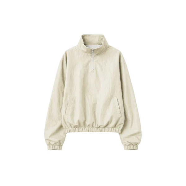 The Frankie Shop Majvik Windbreaker Anorak - Light Beige - Oversized Minimalist Jackets in Beige - Shop at Coveti