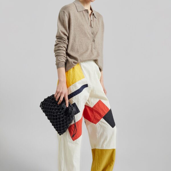 The Frankie Shop Malevich Track Pants - Vanilla - Oversized Minimalist Pants in Ivory - Shop at Coveti