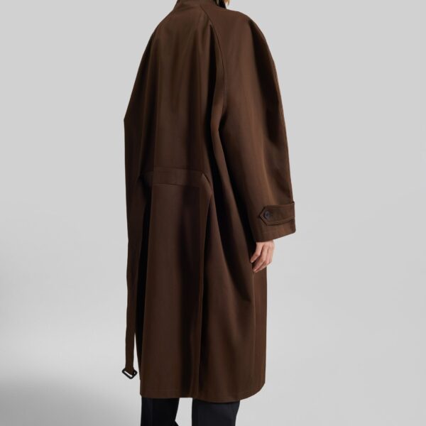 The Frankie Shop Malmedy Oversized Long Coat - Brown - Oversized Minimalist Coats in Beige - Shop at Coveti