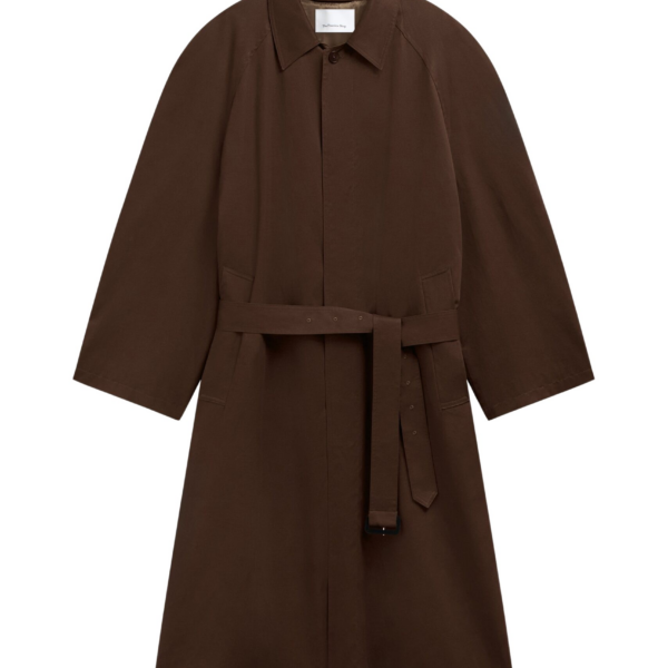 The Frankie Shop Malmedy Oversized Long Coat - Brown - Oversized Minimalist Coats in Beige - Shop at Coveti
