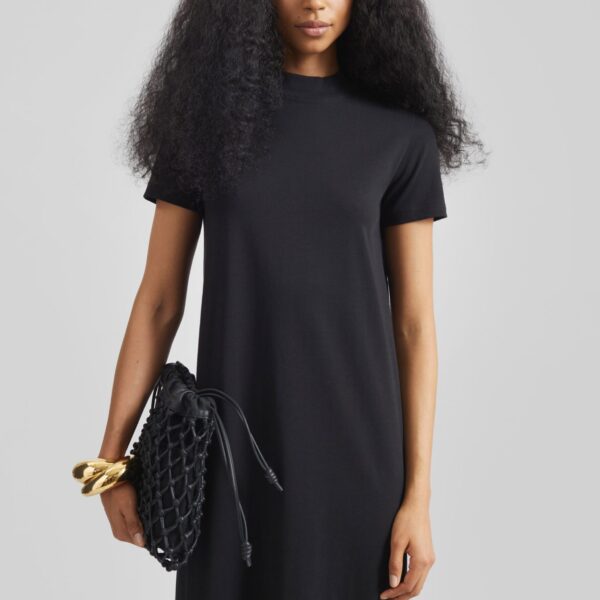 The Frankie Shop Malo T-Shirt Dress - Black - Oversized Minimalist Dresses in Black - Shop at Coveti