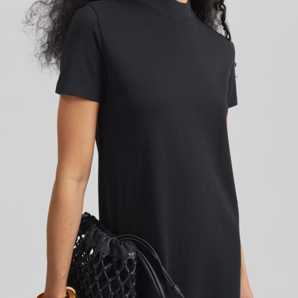 The Frankie Shop Malo T-Shirt Dress - Black - Oversized Minimalist Dresses in Black - Shop at Coveti